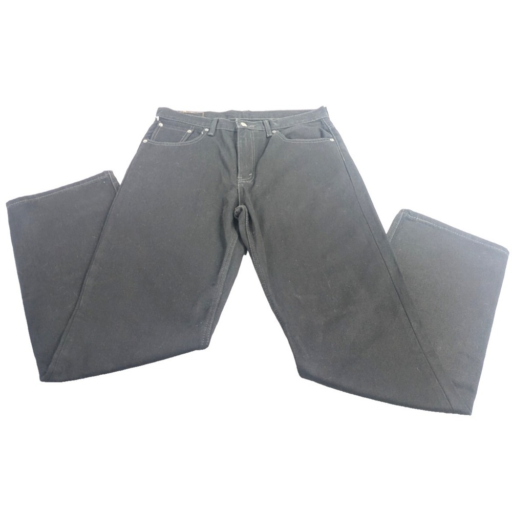 Levi's 516 Straight Leg Jeans Men W36 L32 Black Denim‎ Zip Fly